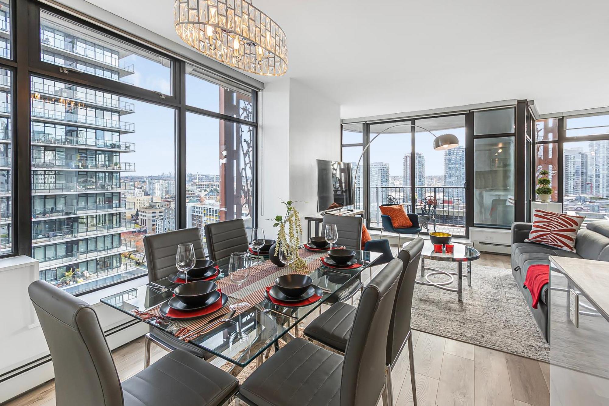 Spacious Modern High-Rise With Ocean & City Views バンクーバー エクステリア 写真